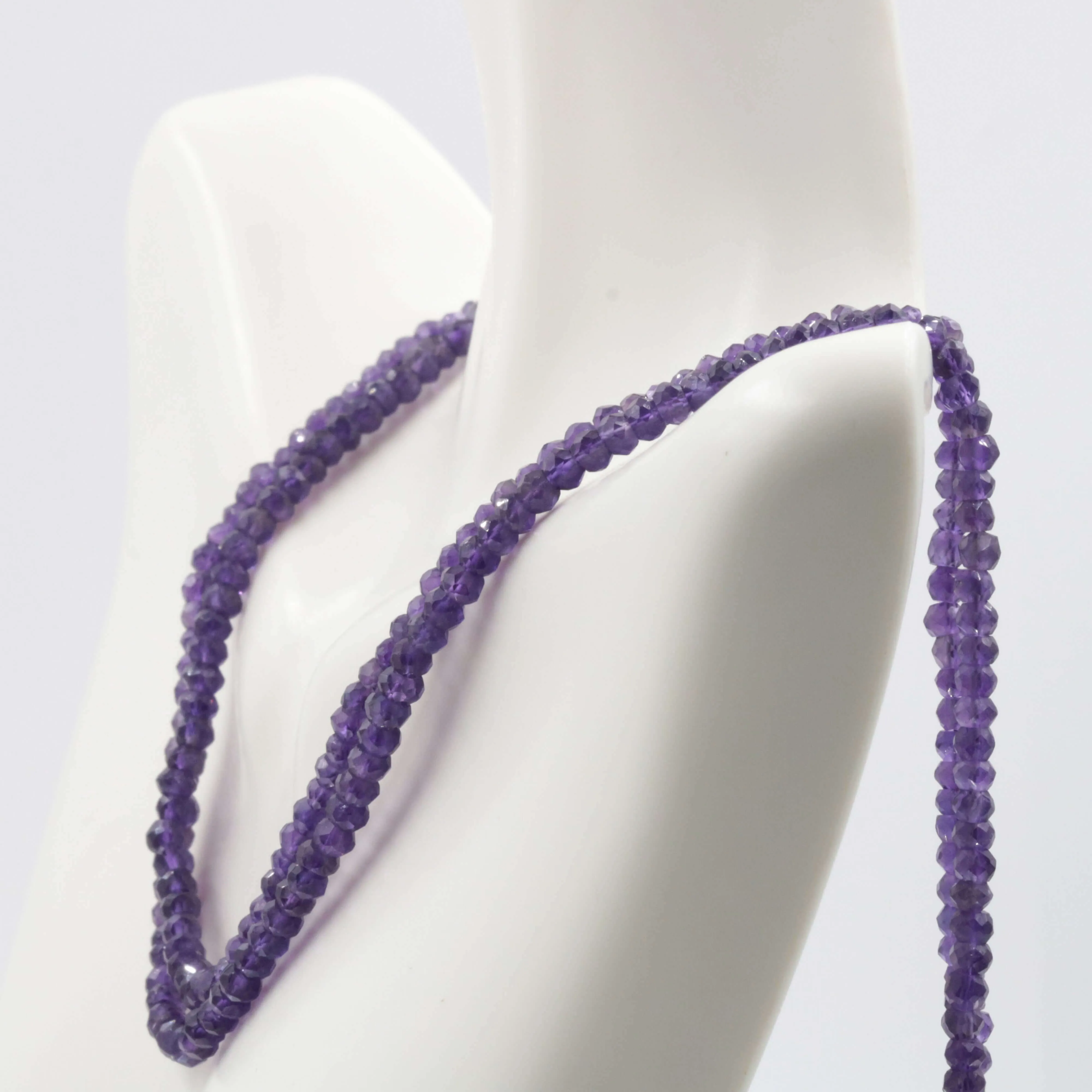 Natural African Amethyst Quartz Multi- Strand Faceted Bead Necklace Amethyst Necklace Necklace SKU 6142708 6142709
