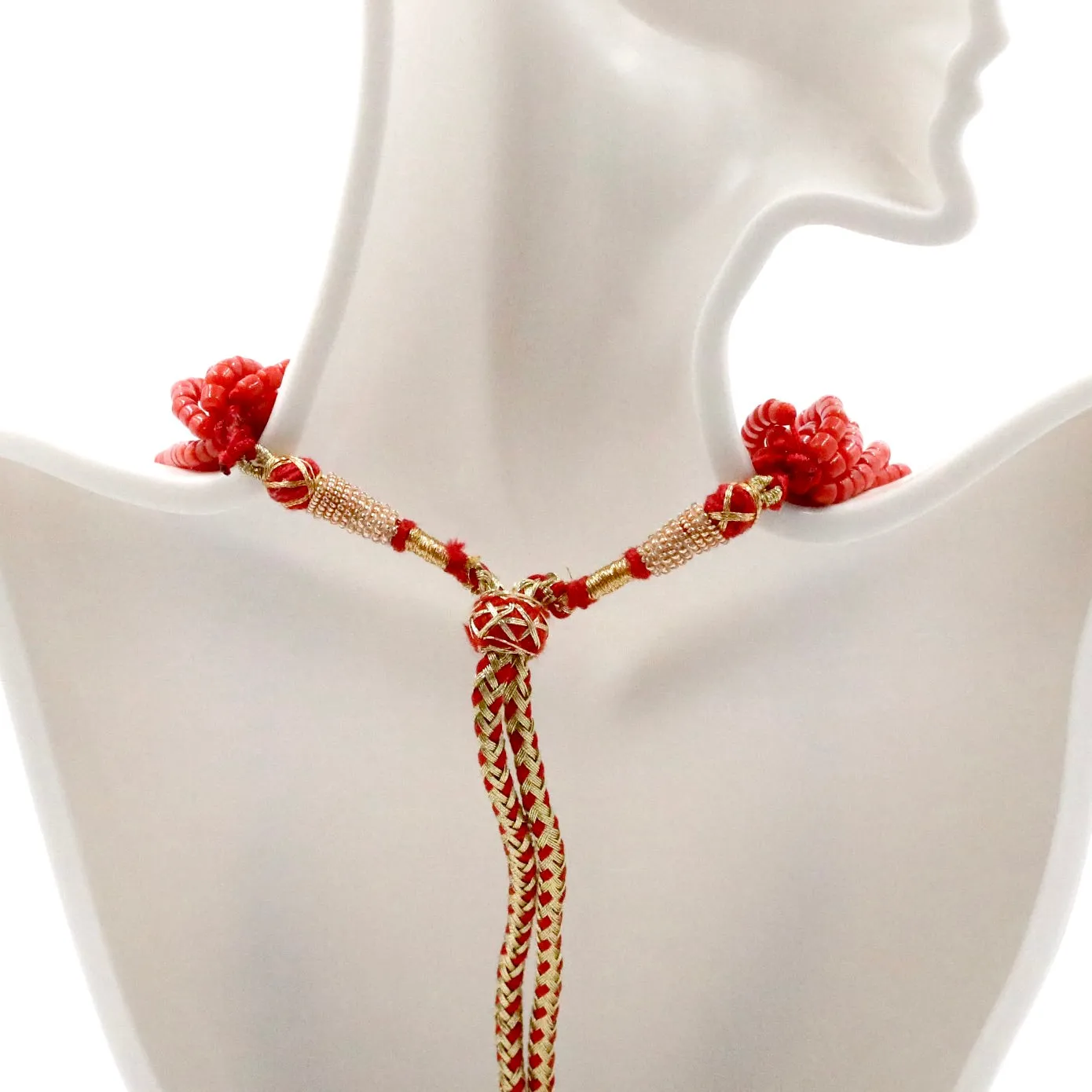 Natural Coral Necklace Beaded Gemstone Necklace Real Coral Gemstone Bead Multi Strand Necklace Layered Necklace Coral Necklace SKU: 6143368