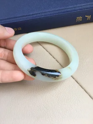 Natural Jade Bangle Nephrite Bangle Internal Diameter 58.1mm NBE004