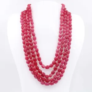 Natural Quartzite Necklace Ruby Quartzite Beaded Gemstone Necklace Red Quartzite Necklace Quartz Necklace SKU 6142919