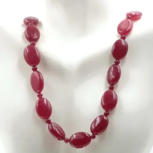 Natural Red Ruby Quartz Beaded Necklace Ruby Quartz Gemstone Necklace Quartz Gemstone Beaded Necklace SKU 6142703
