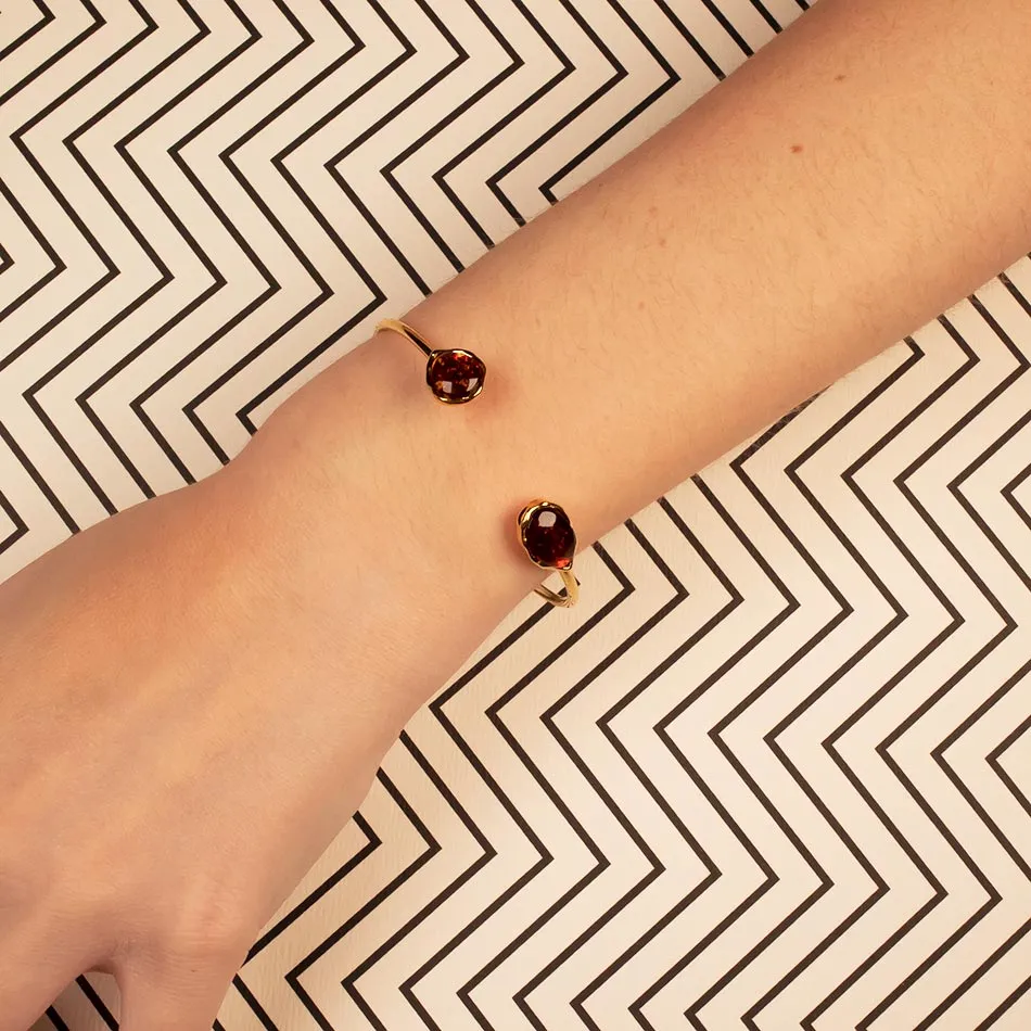 Northern Lights Baltic Amber Cuff in Rose Gold Vermeil