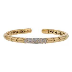 Ondine Diamond Bangle Bracelet in 18K Yellow Gold, Size Small