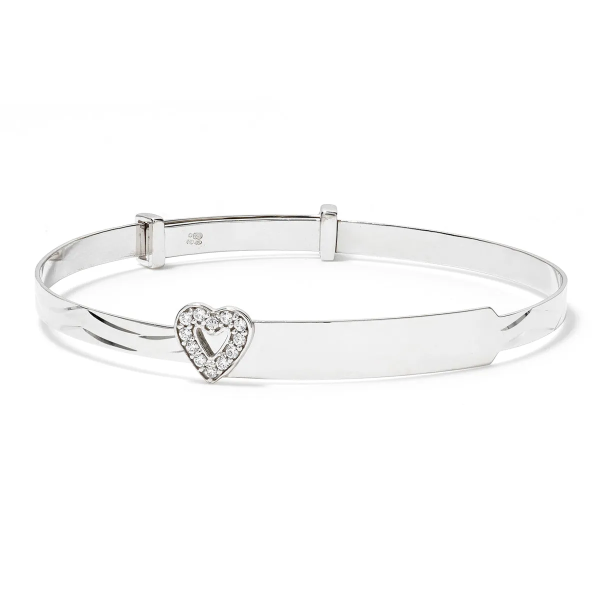 Open Heart Gold Engravable Baby Bangle