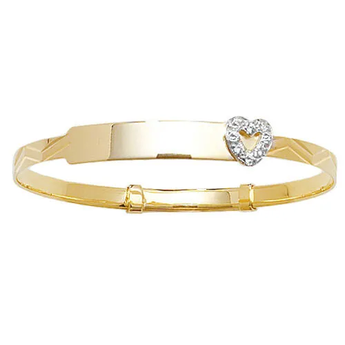 Open Heart Gold Engravable Baby Bangle