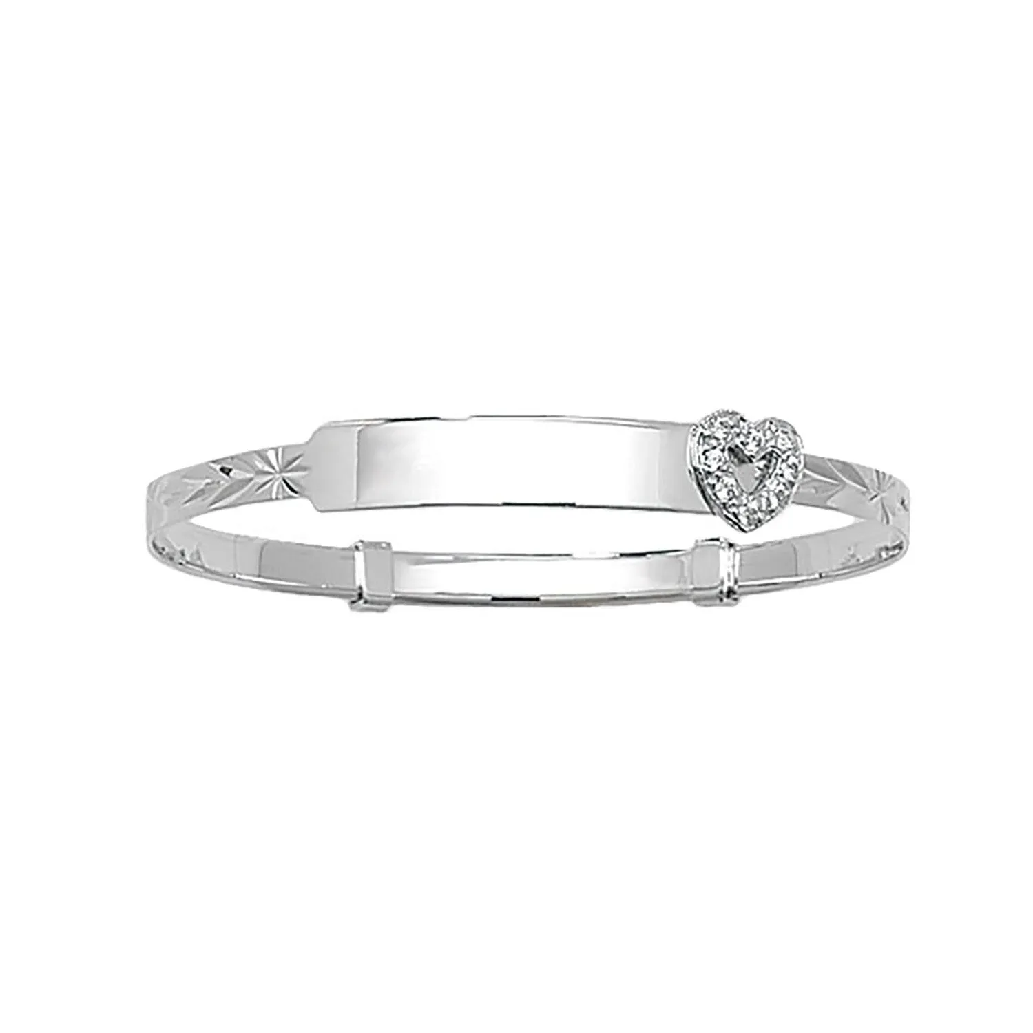 Open Heart Gold Engravable Baby Bangle