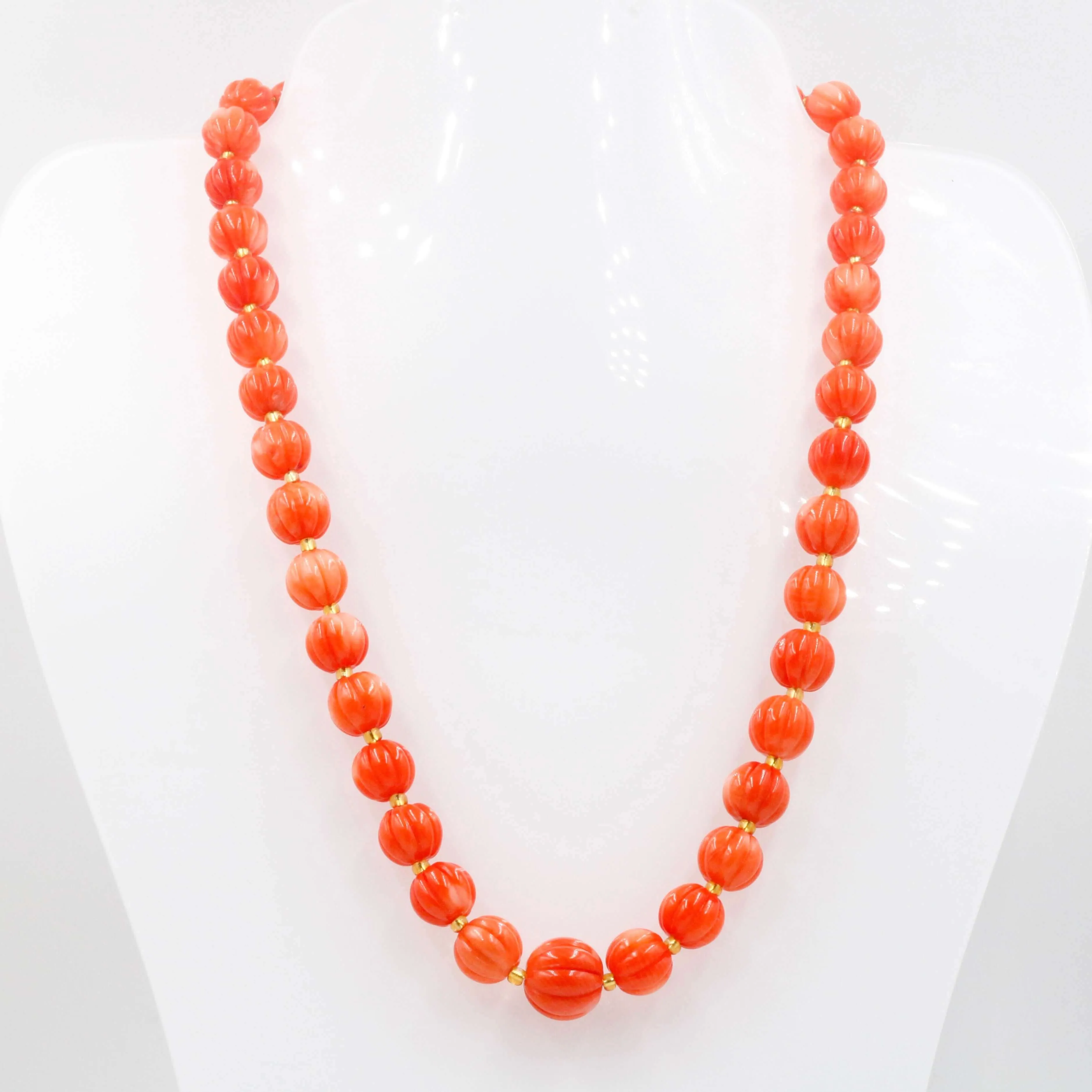 Orange Pumpkin Coral Necklace Beaded Necklace Gemstone Necklace Orange Necklace Long Necklace Indian Necklace Sarafa Necklace SKU: 6143079