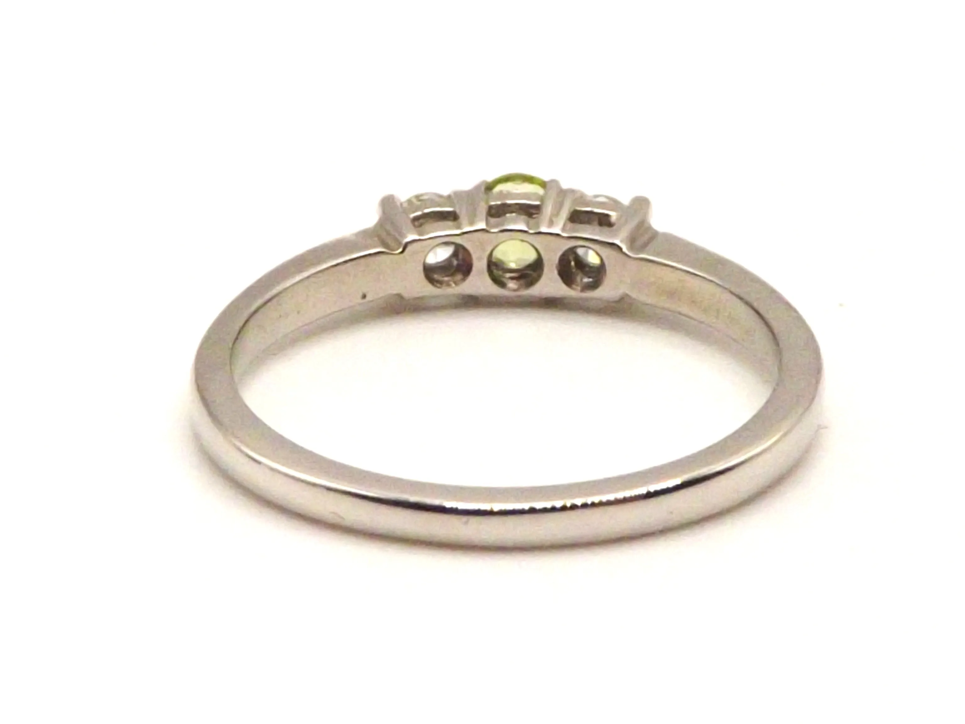 Palladium set with diamonds and peridot ring