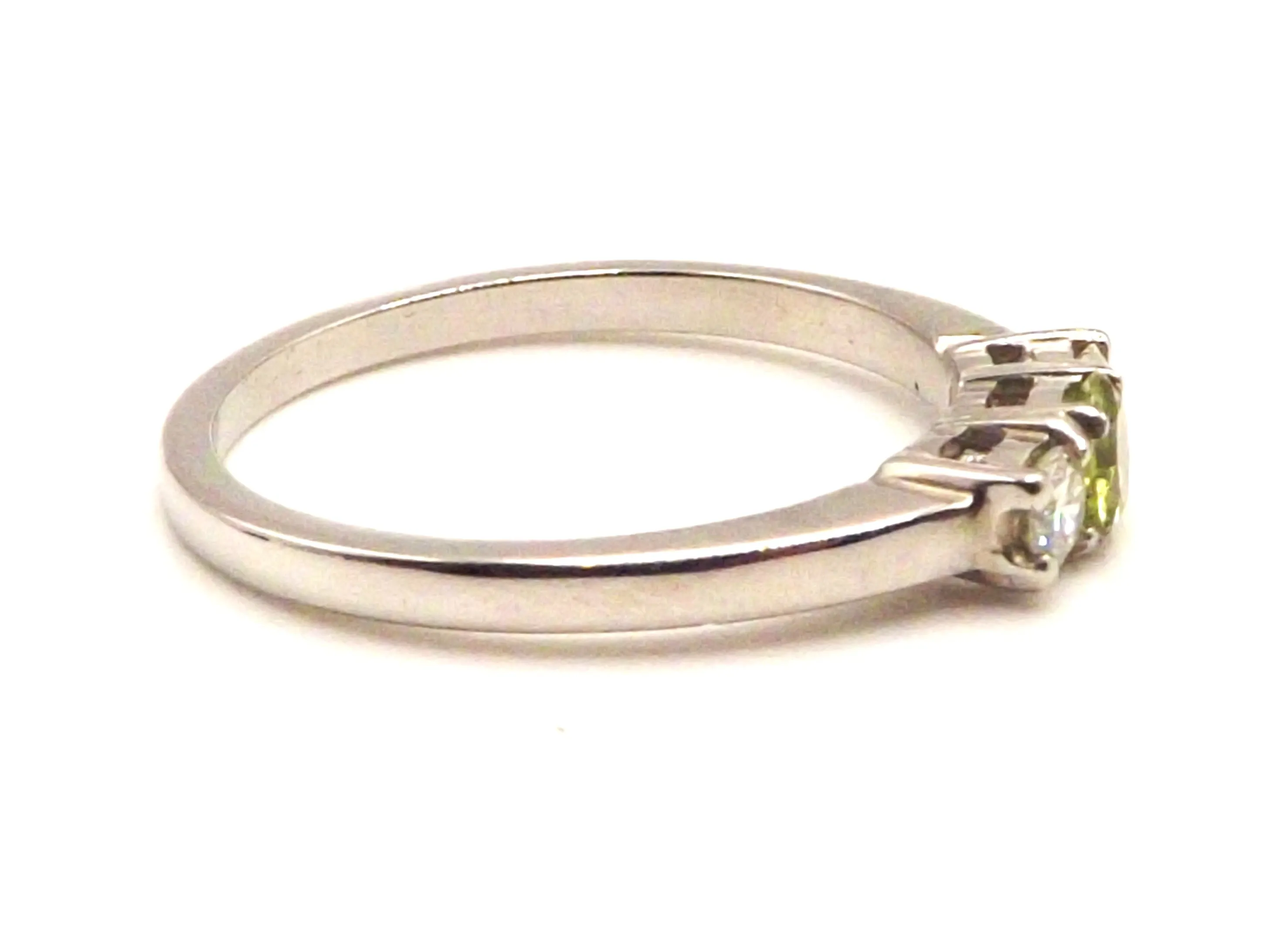 Palladium set with diamonds and peridot ring