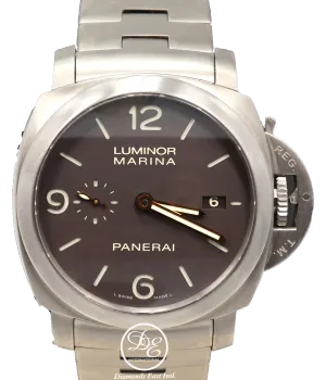 PANERAI Luminor Marina 1950 3 Days PAM352 Titanium Bracelet 44mm Automatic Watch Mint Box Papers
