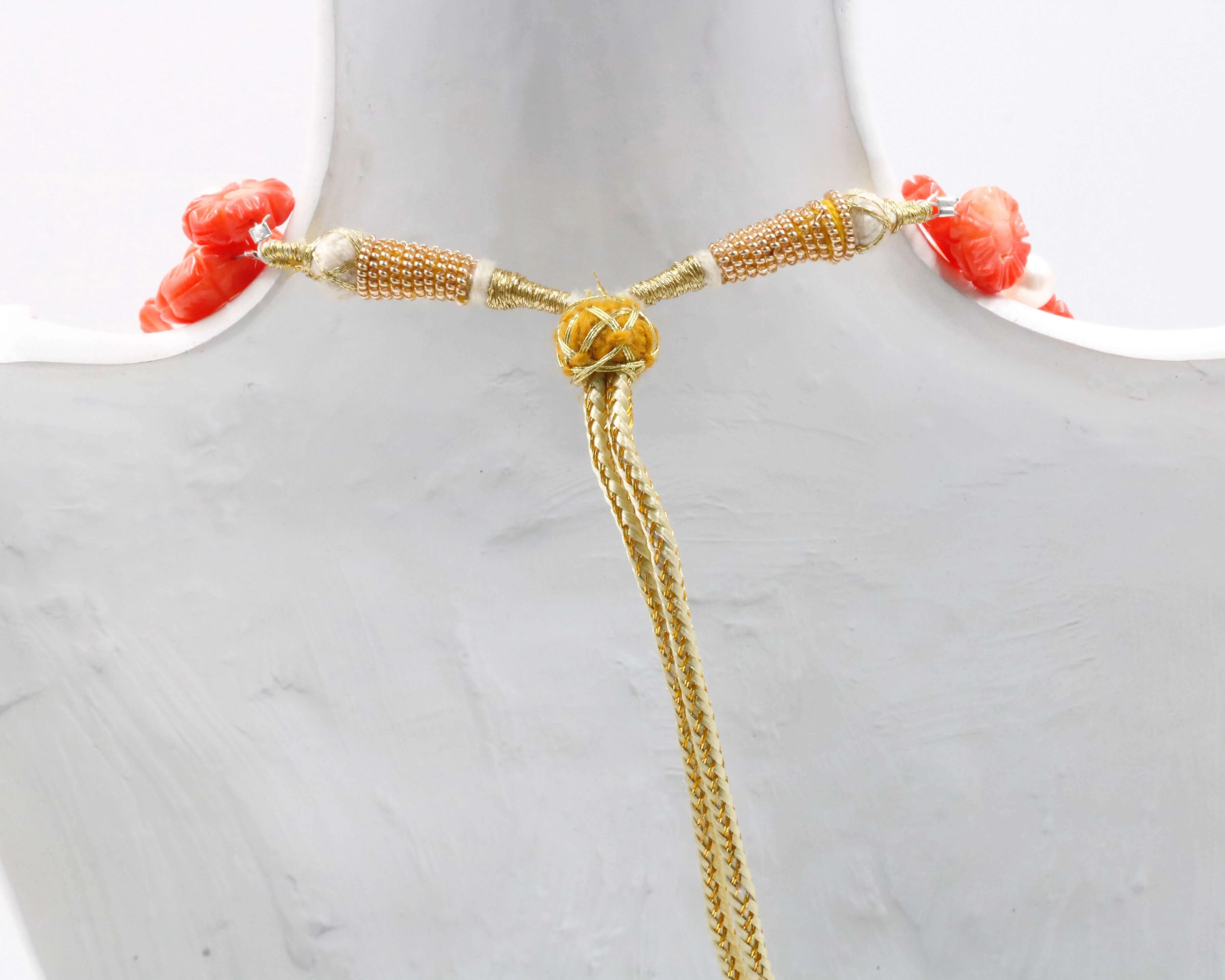 Pearl and Coral Flower Necklace Cultured Pearls Small Pearl Necklace Coral Cultured Pearls and Coral Sarafa Indian Necklace SKU:6142818