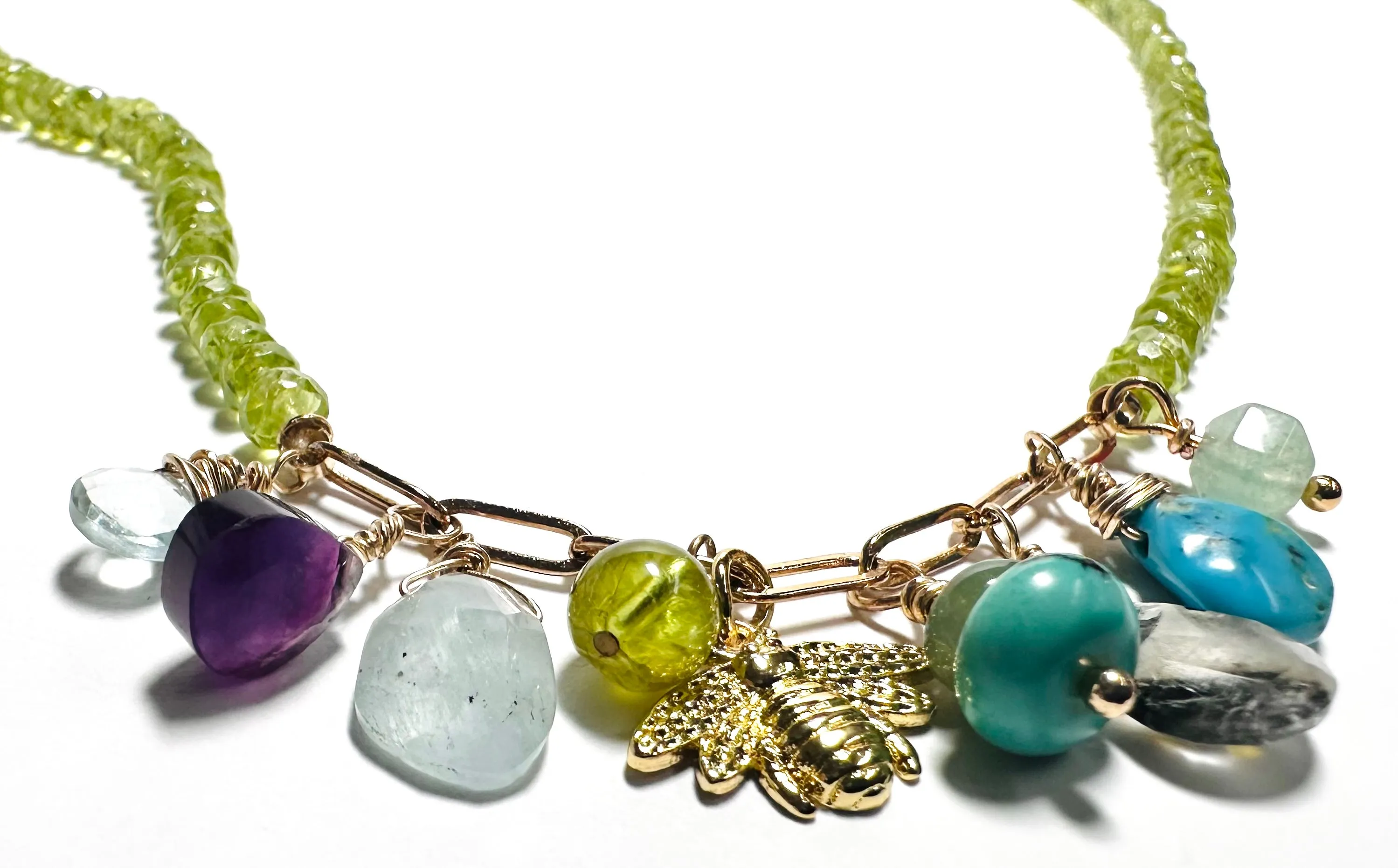 Peridot and Mixed Gemstone Necklace