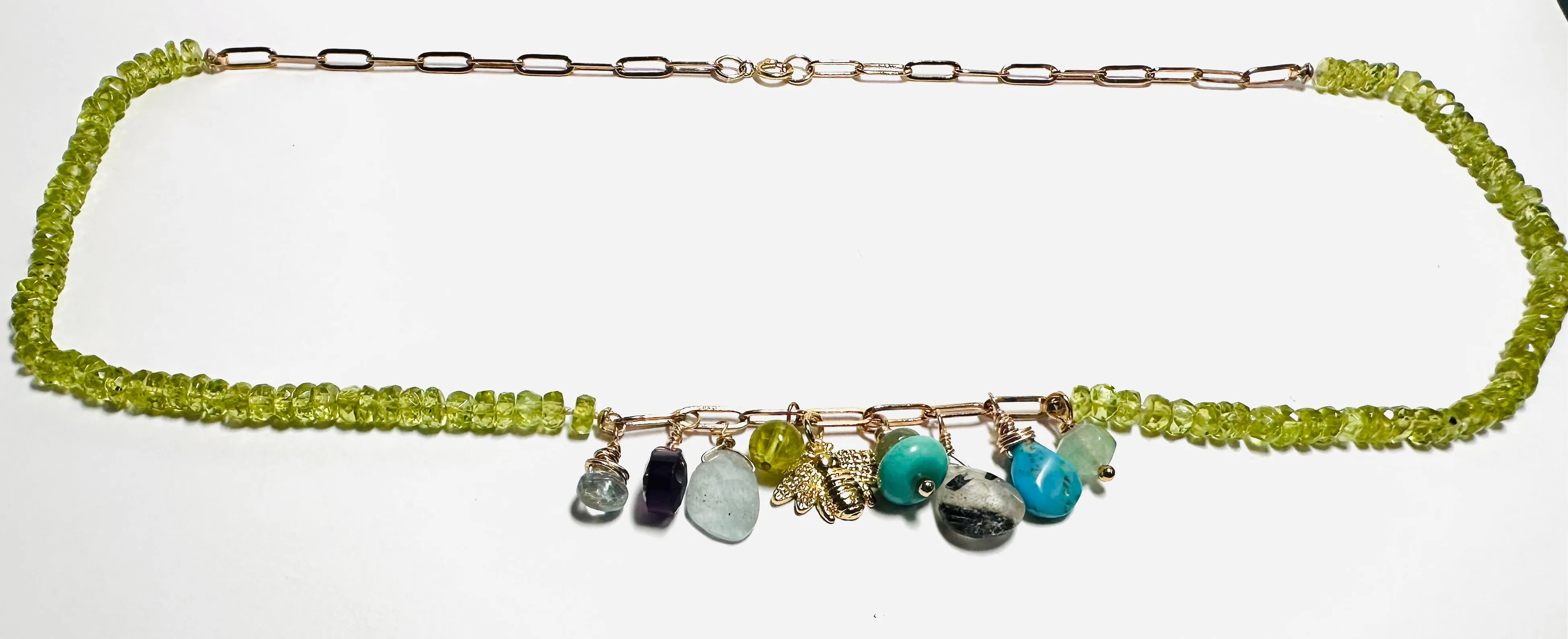 Peridot and Mixed Gemstone Necklace