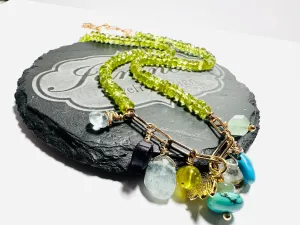 Peridot and Mixed Gemstone Necklace