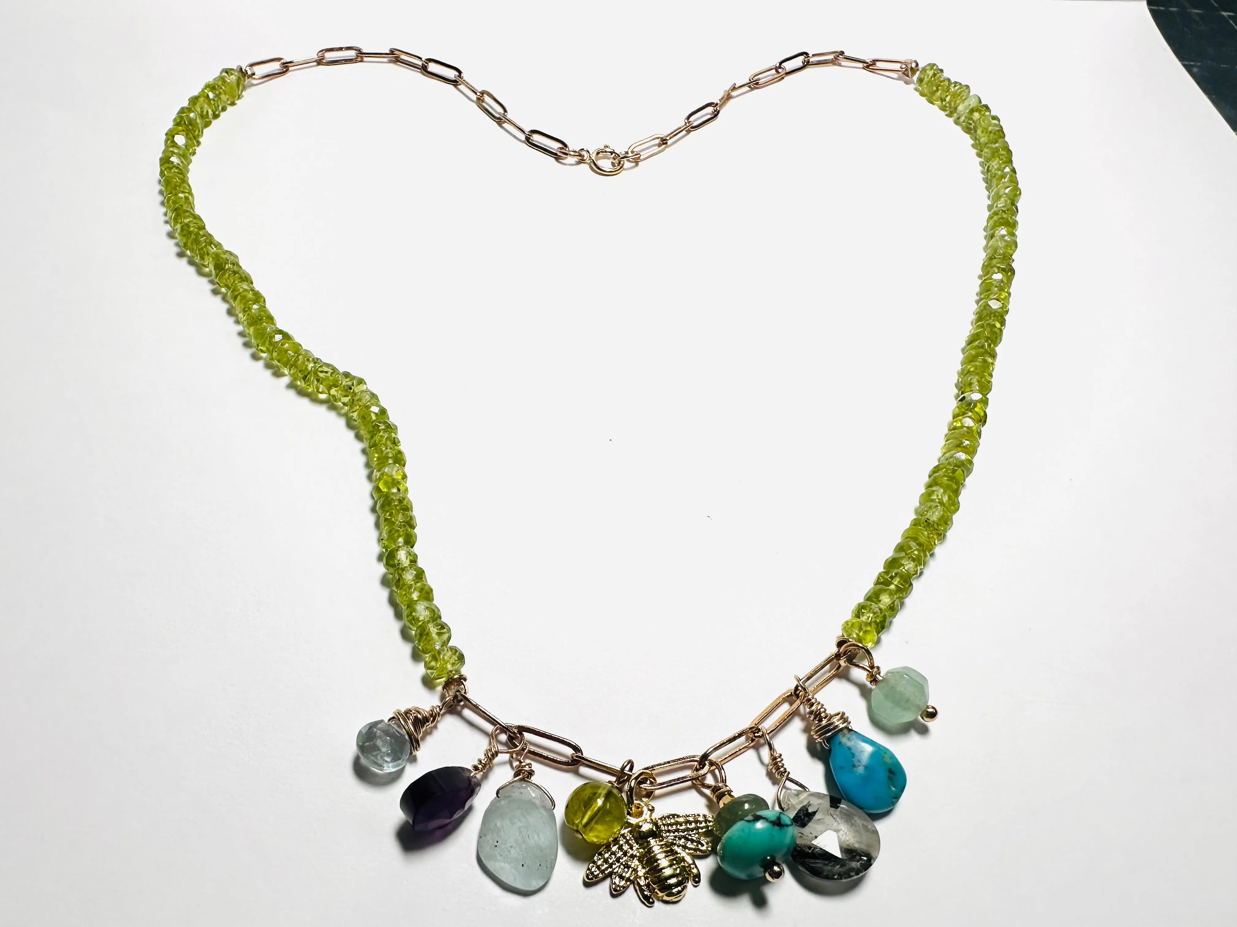 Peridot and Mixed Gemstone Necklace