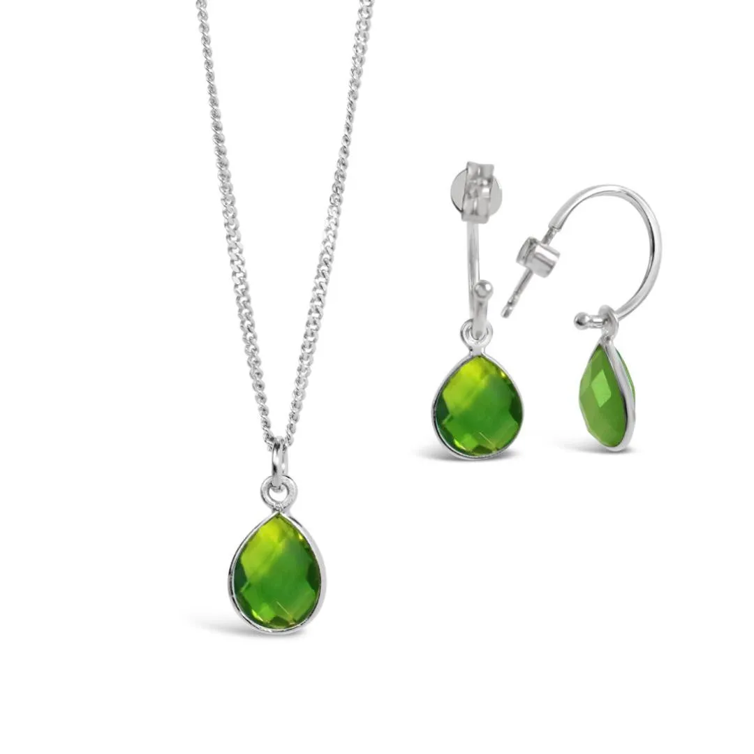Peridot Charm Necklace | Silver | August