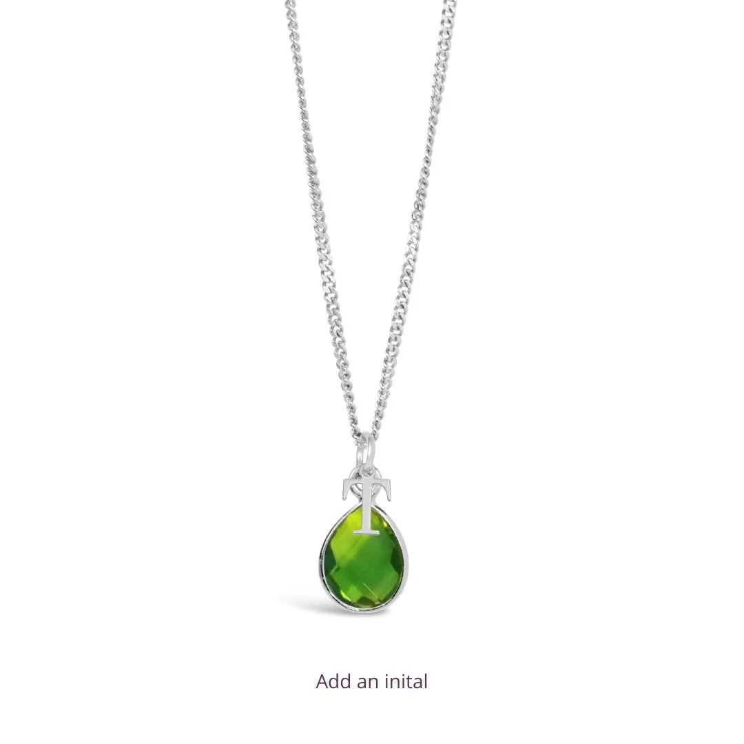 Peridot Charm Necklace | Silver | August