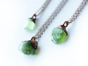 Peridot necklace | Raw peridot necklace