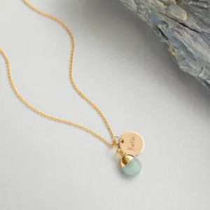 Personalised Aquamarine Necklace