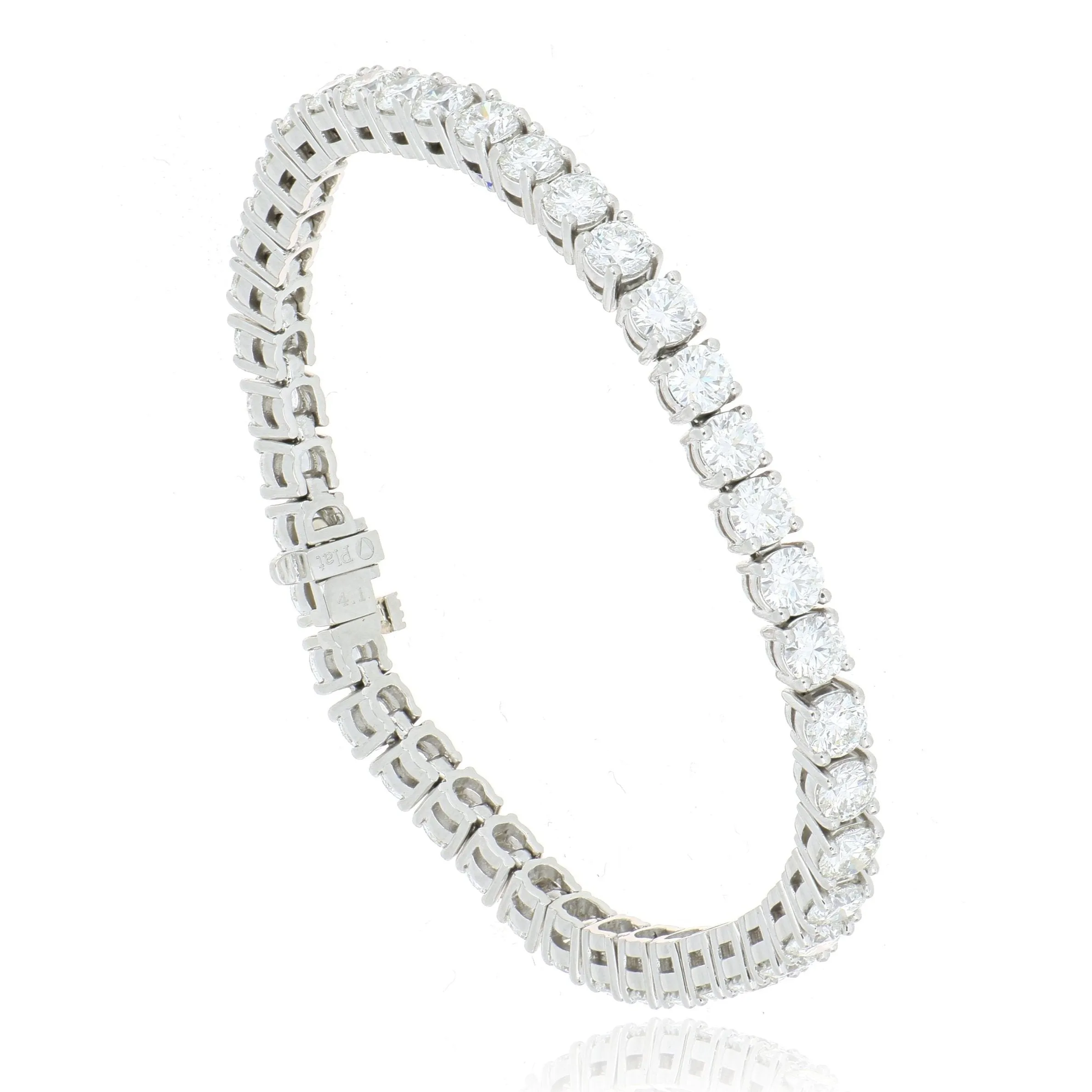 Platinum Classic 4 Prong Diamond Tennis Bracelet