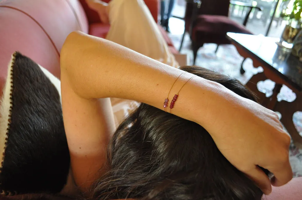"Tomboy" Multi-Color Ruby Gemstone Minimalist Bracelet