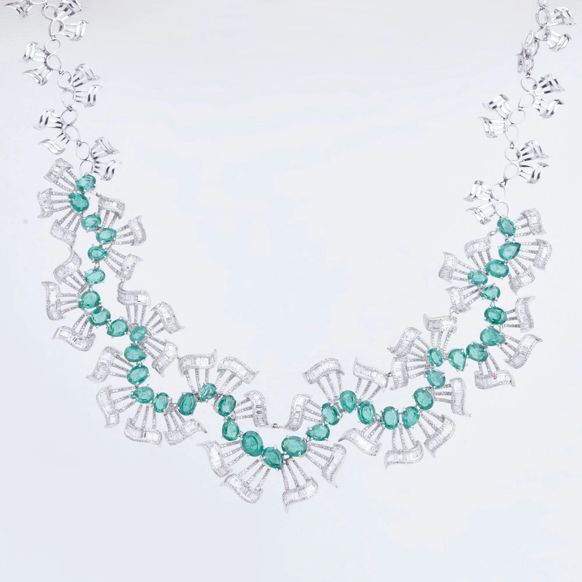 Radiant Diamond Collar Necklace Set