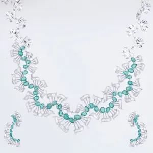 Radiant Diamond Collar Necklace Set