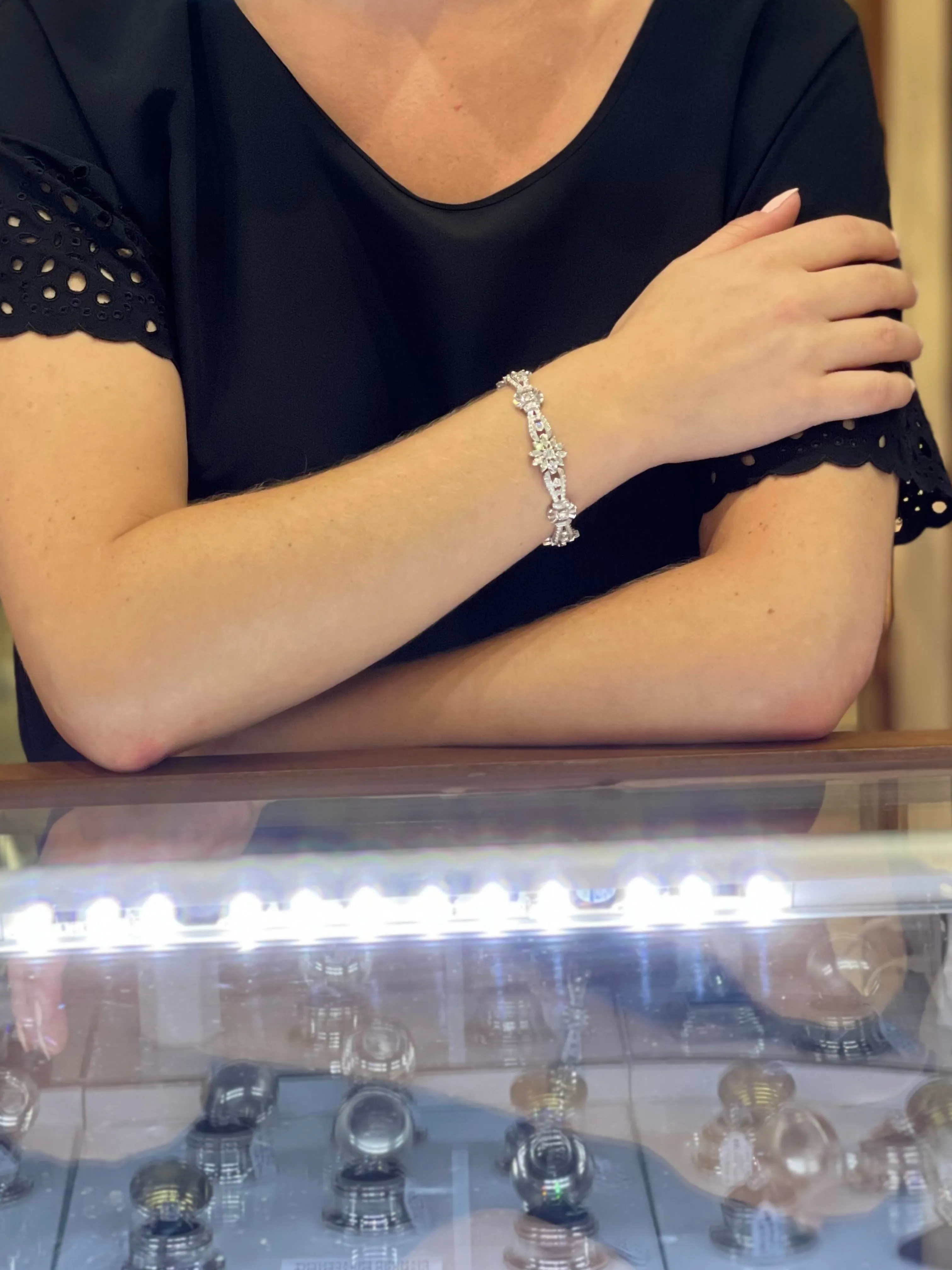 Retro 8.43ct Diamond Platinum Bracelet