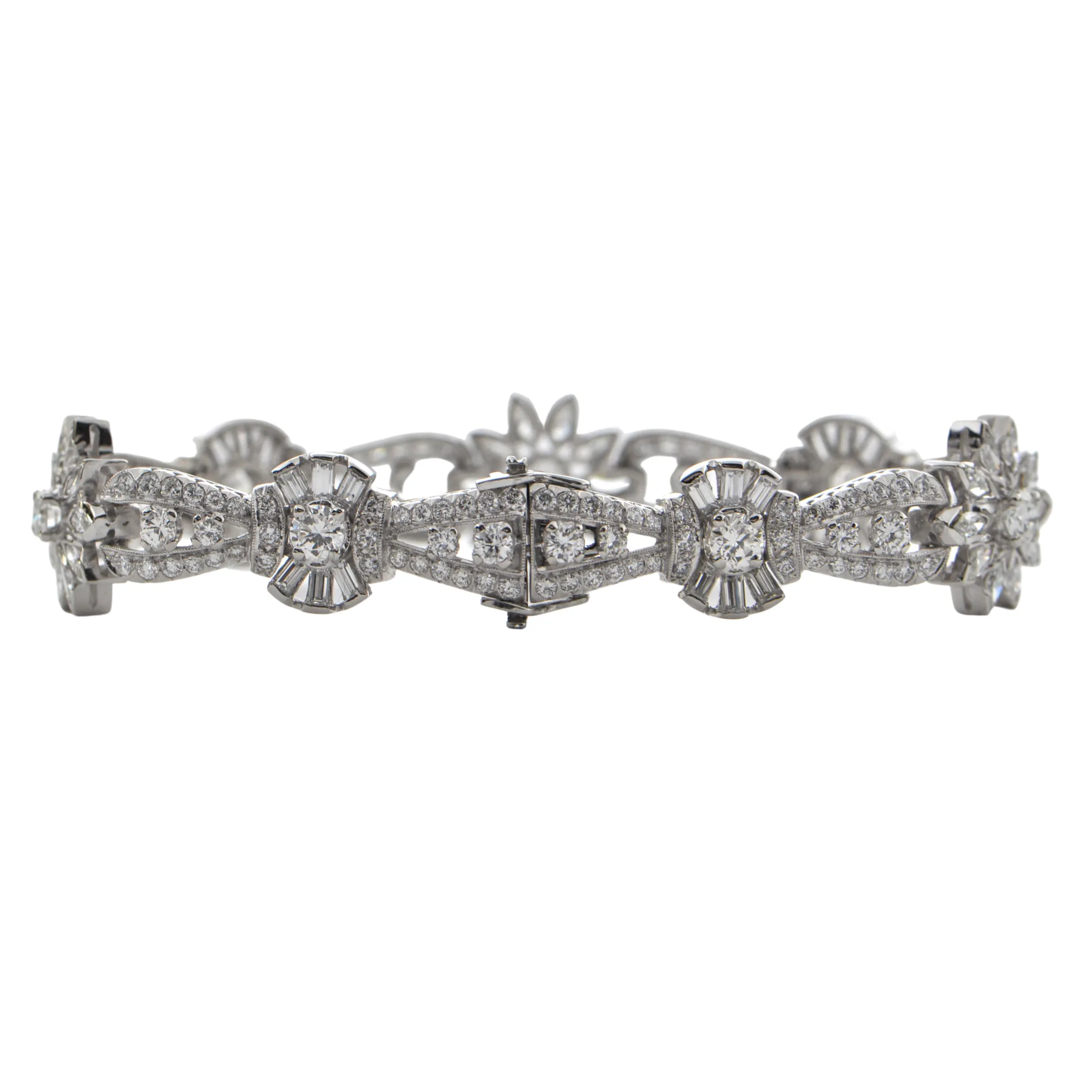 Retro 8.43ct Diamond Platinum Bracelet