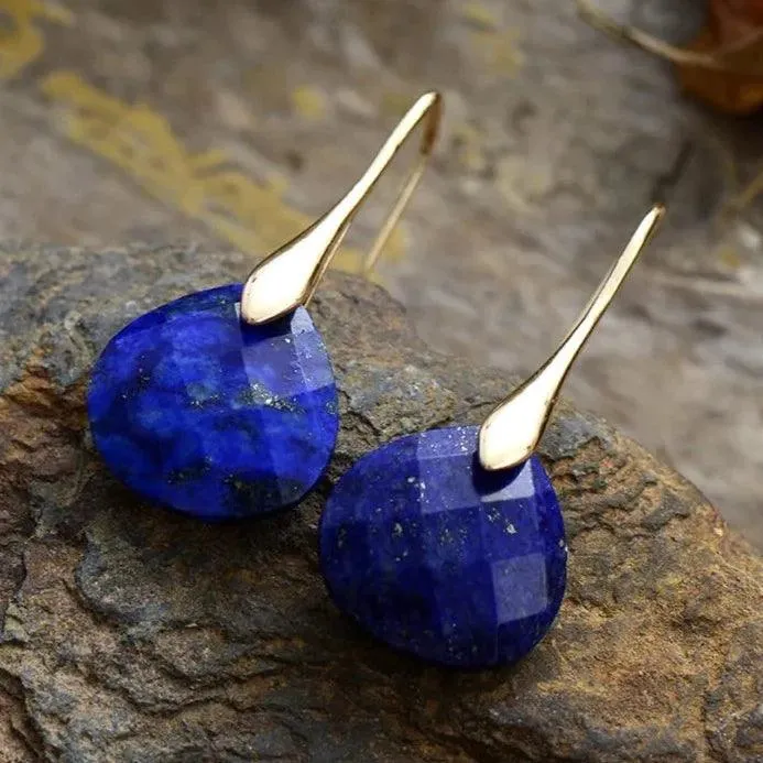 'Ritzy' Lapis Lazuli Stone Drop Earrings