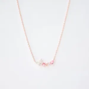 Rose Gold Coral Bells Necklace