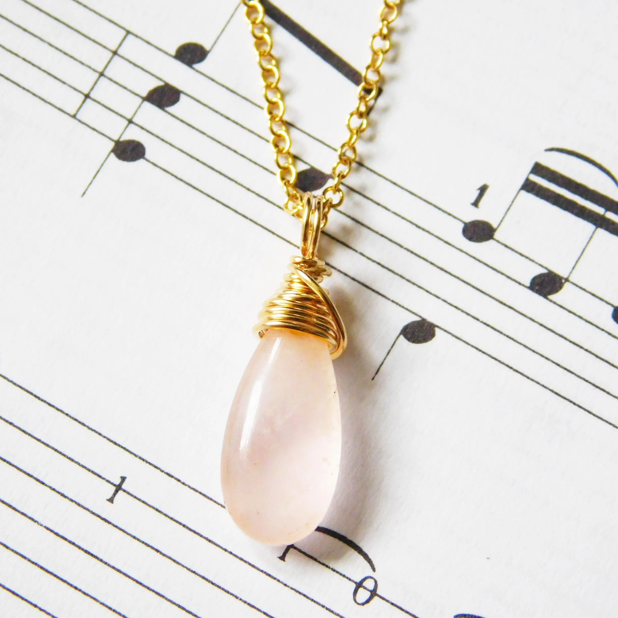 Rose Quartz Drop Necklace