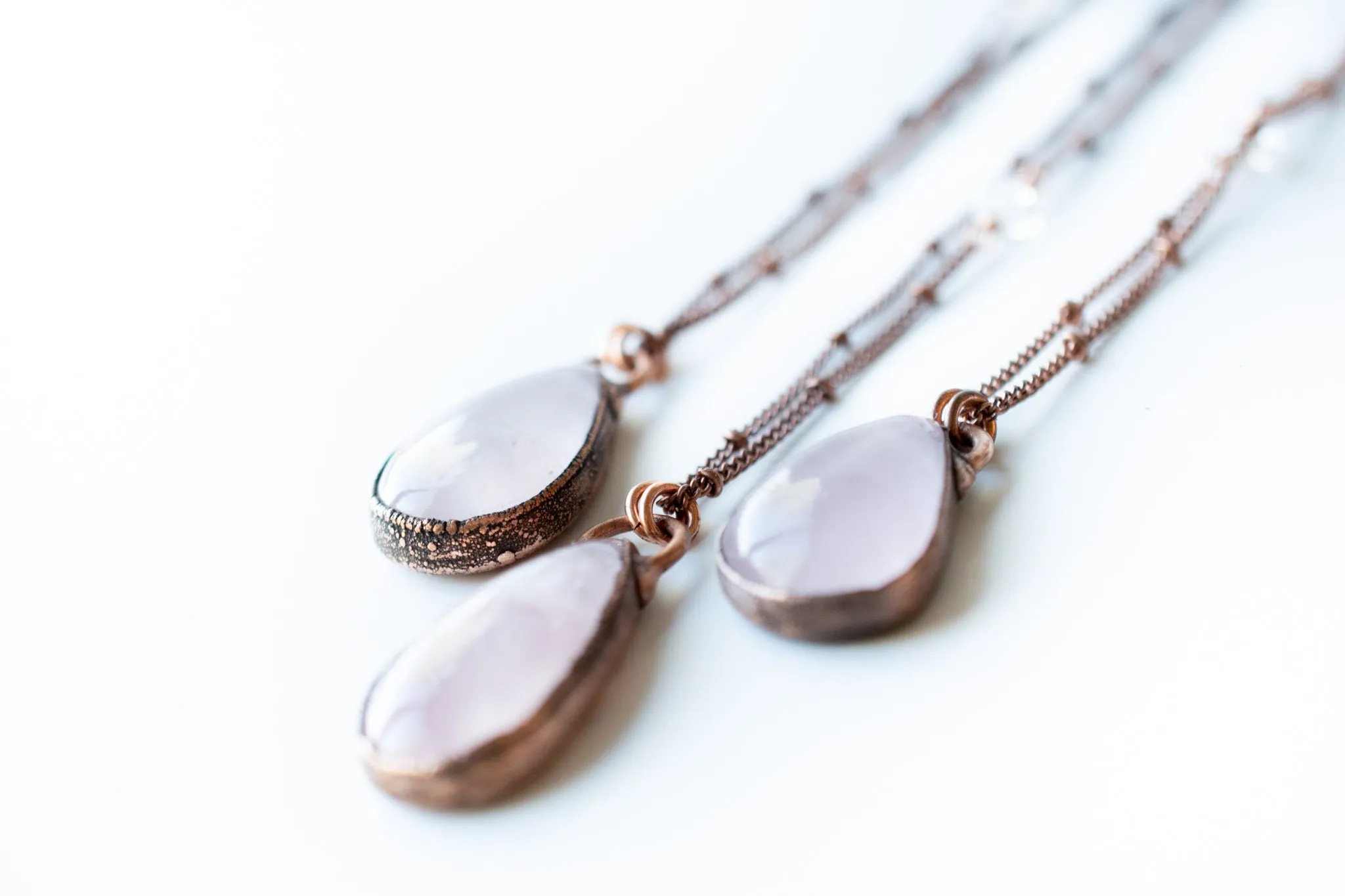 Rose Quartz Necklace | Raw crystal necklace