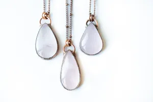 Rose Quartz Necklace | Raw crystal necklace