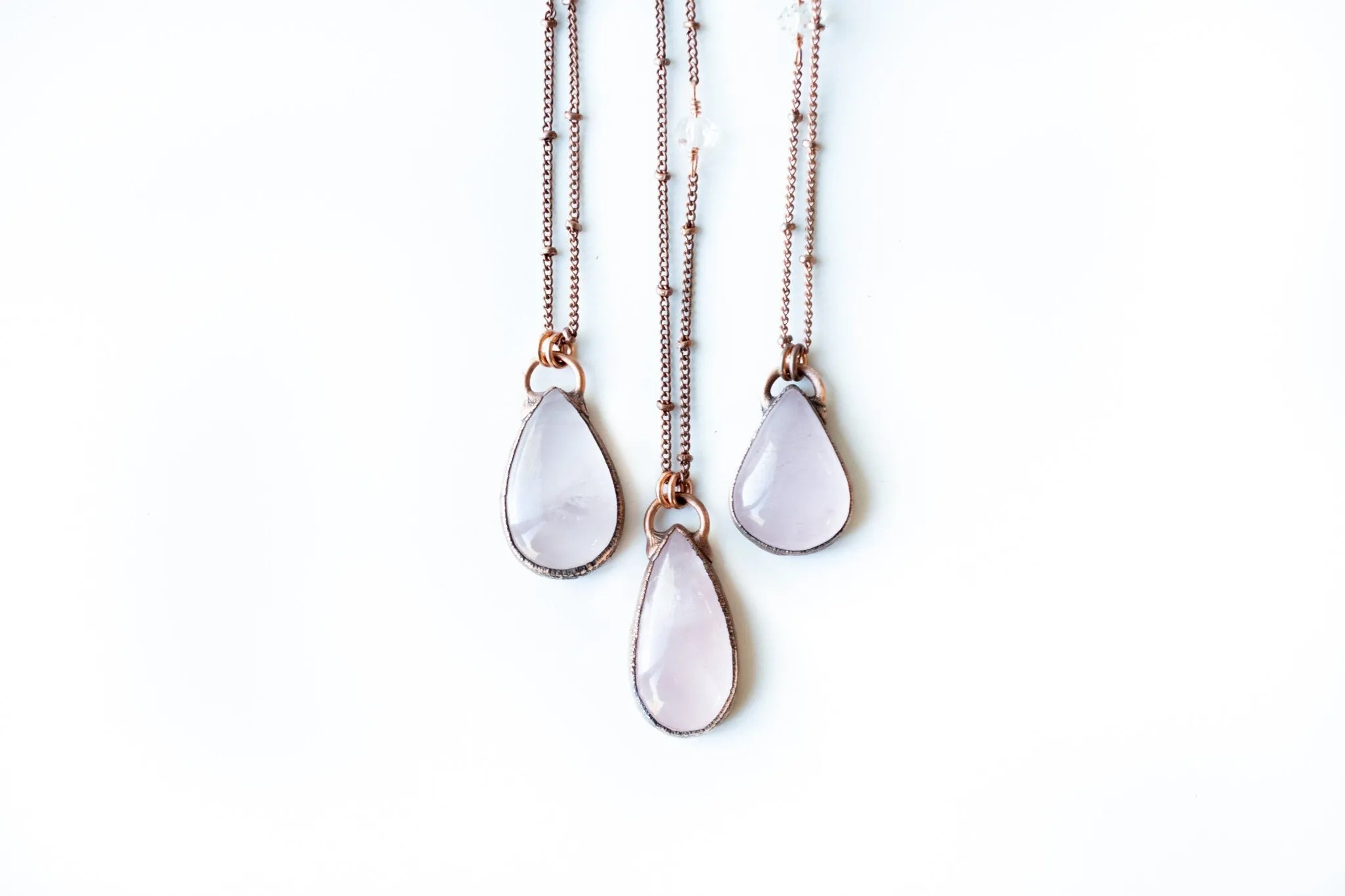 Rose Quartz Necklace | Raw crystal necklace