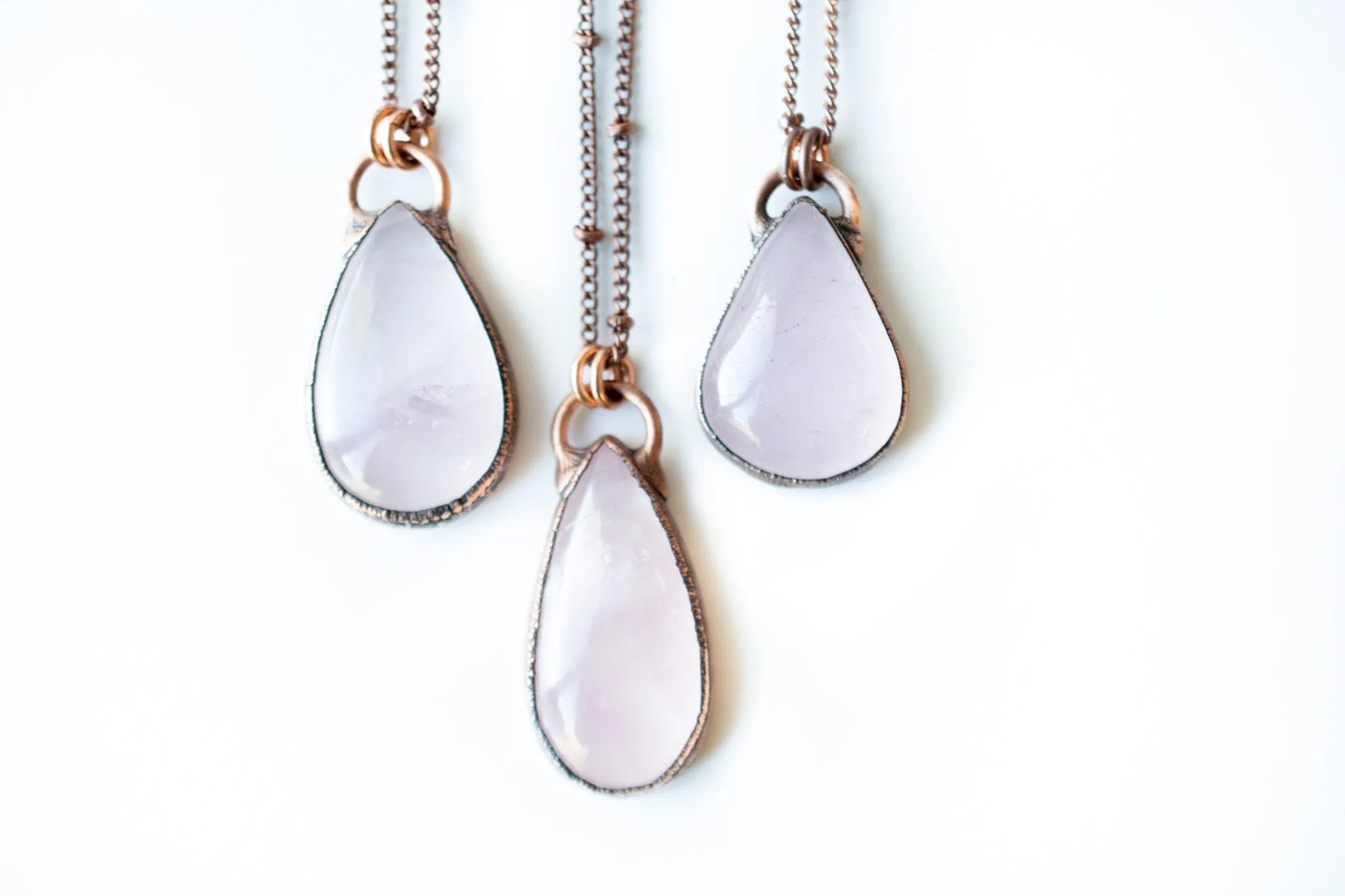 Rose Quartz Necklace | Raw crystal necklace