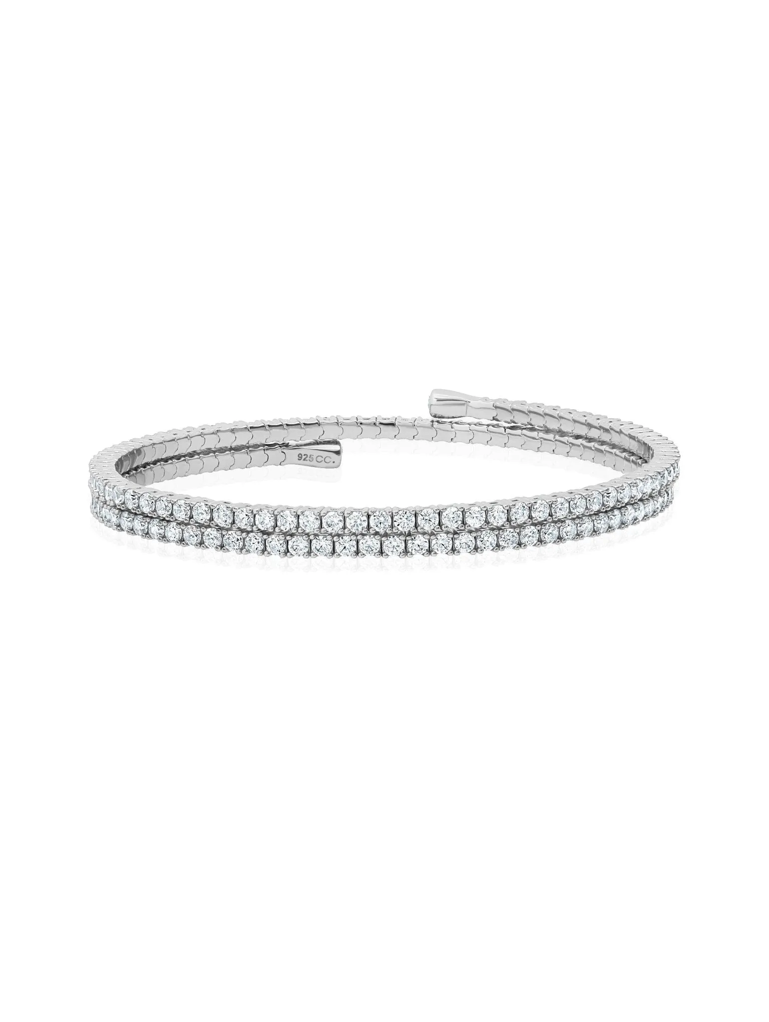 Round Cut Adjustable Bracelet in Platinum