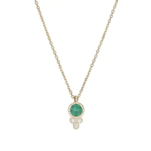Round Emerald Crown Necklace (ready to ship option)*