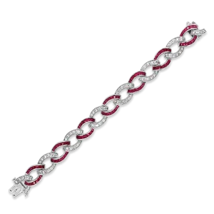 Ruby & Diamond Link Bracelet