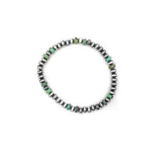 Saucer Stretch Bracelet With Turquoise - 6mm