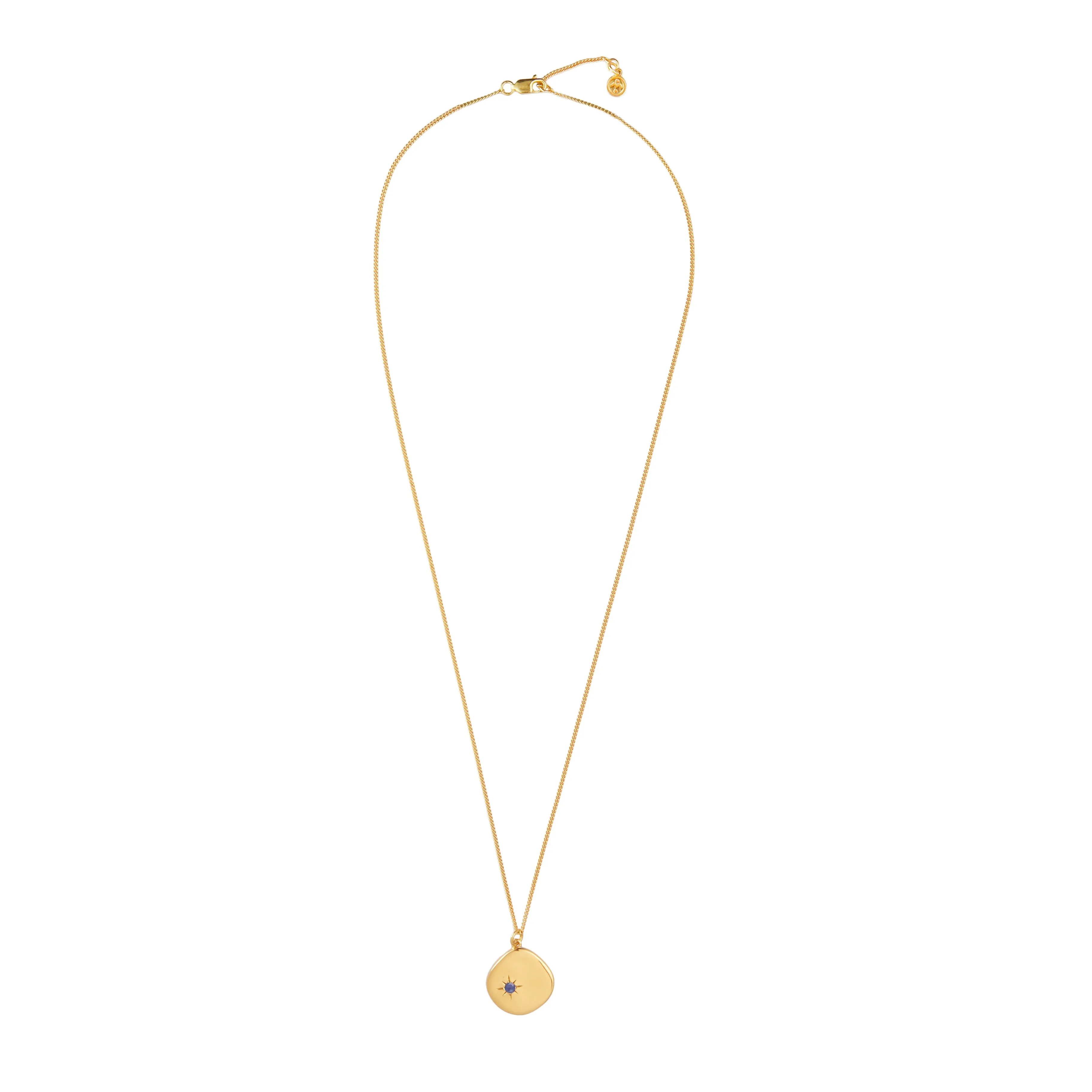 September Birthstone Necklace - 18 karat gold vermeil on sterling silver, lapis lazuli