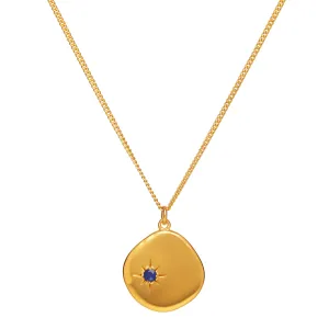 September Birthstone Necklace - 18 karat gold vermeil on sterling silver, lapis lazuli