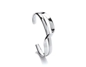 Silver Chunky Double Twist Bangle