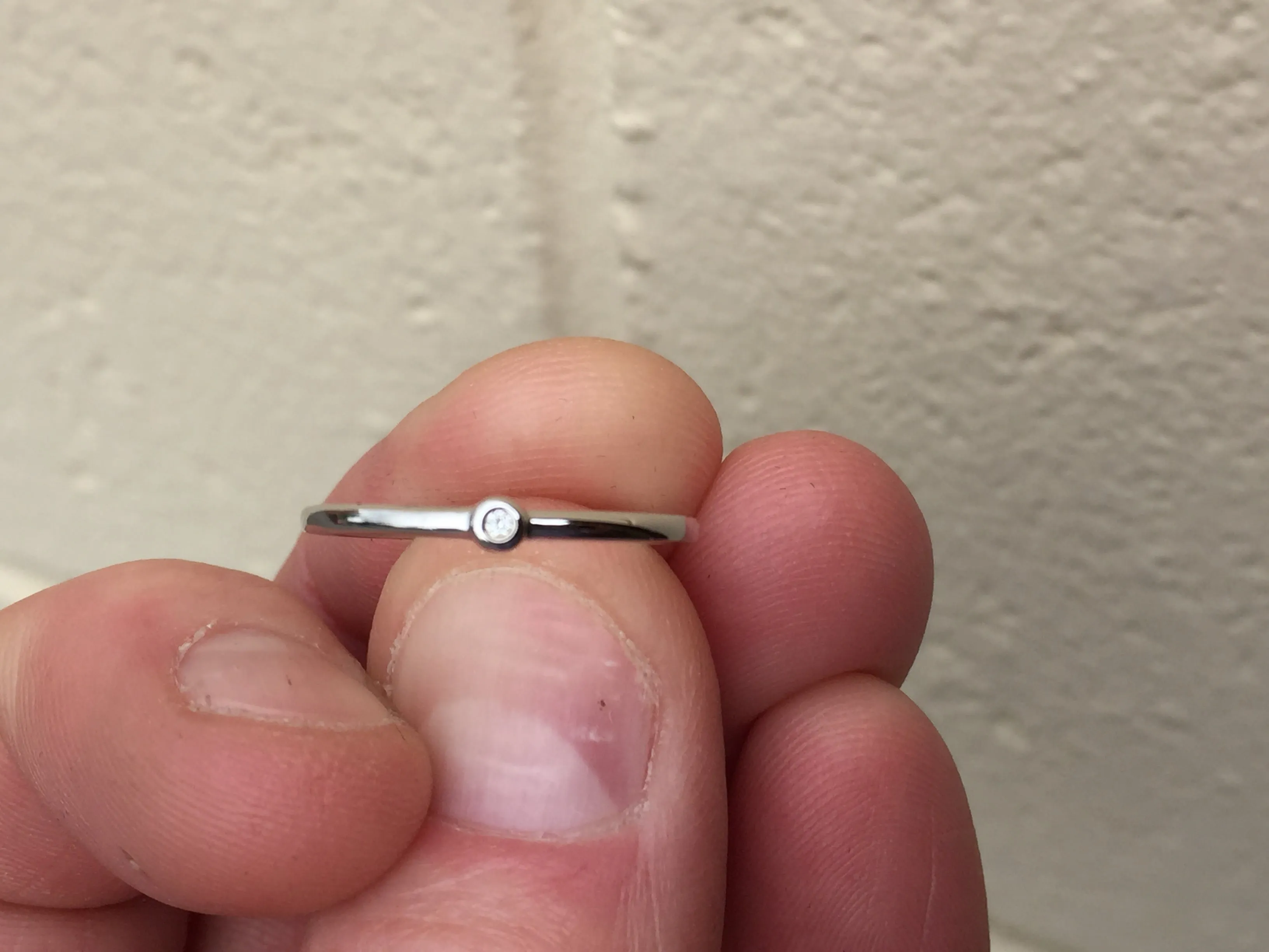 Silver Diamond Stackable Ring