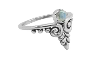 Silver Moonstone Ivy Ring