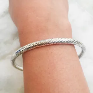 Silver Twisted Bangle