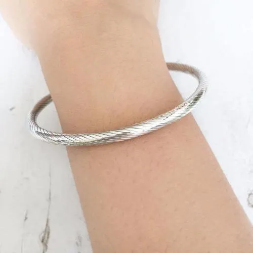 Silver Twisted Bangle