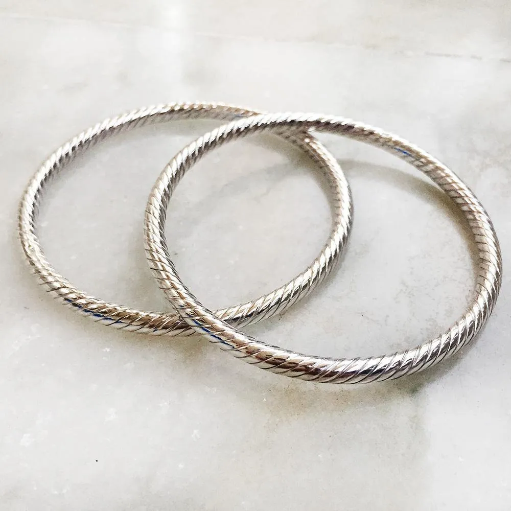 Silver Twisted Bangle