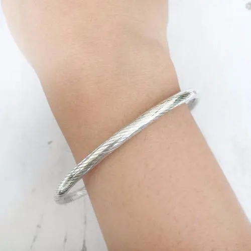 Silver Twisted Bangle