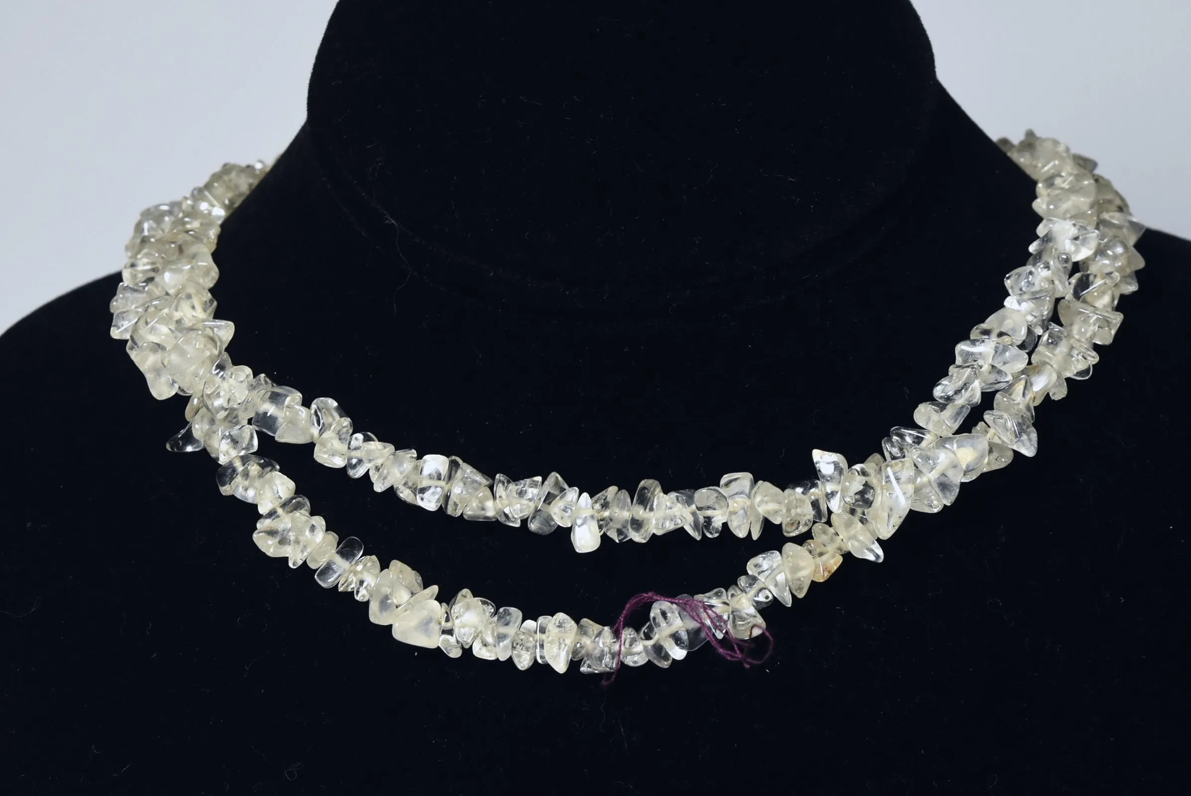 Single Strand Quartz Chip Bead Necklace - 36 inches